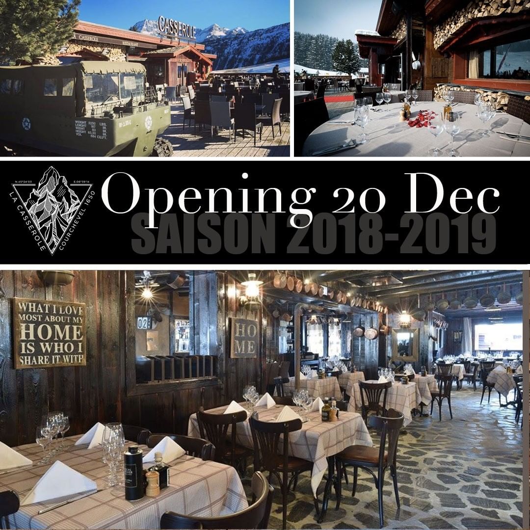 Marvin et son équipe vous donnent rendez-vous à partir du 20 décembre sur les pistes de Courchevel 1650. Venez déguster nos spécialités savoyardes, nos grillades et nos cassolettes maisons. Snack ouvert à partir de 10H et notre restaurant à partir de 12h. Information et Réservation au : +33 (0)4 79 08 33 10
Marvin and its team are looking forward to welcoming you starting Dec 20. Located on Courchevel 1650 slopes, La Casserole serves traditional Savoy dishes, grilled meats and homemade cassolettes. Snack opens from 10 AM and restaurant from 12 noon. Book your table now at : +33 4 79 08 06 35
#lacasserolecourchevel #courchevel #restaurant #snack #courchevel1650 #moriond #skiseason2018 #3vallees #bestburgerontheslopes #mountainrestaurant