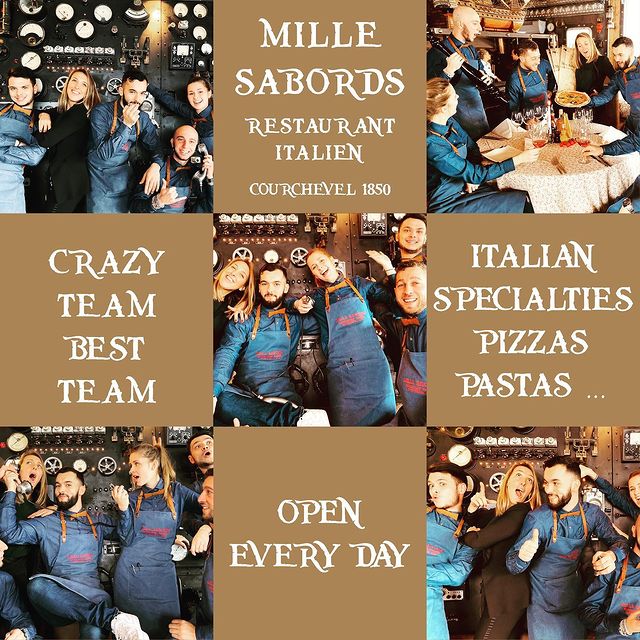 🏴☠️ Crazy Pirate Team 🏴☠️ 🍴 Open everyday, from noon to 4pm
⚡️ Private party on request 🇮🇹🍕🍝🍰 Italian specialties 🍷 Italian wines 📞 +33 4 79 24 68 97 📧 millesabords@maisontournier.com 🖥 www.millesabords-courchevel.com
#millesabordscourchevel #millesabords #courchevel #courchevel1850 #maisontournier #maisontournierstyle #crazyteam #bestteam #openeveryday #restaurant #italianfood #pasta #pizza #terrasse #beautifulview #3valleys #mountainview #getready #thisiscourchevel